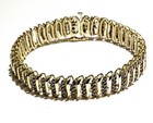 10k yellow gold 4.40ct champagne Brown diamond tennis bracelet 19.3g 11mm wide — photo 3