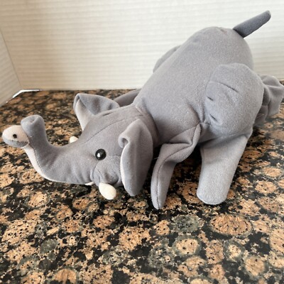 Plush Creations Inc Elephant Hand Puppet Grey Cute