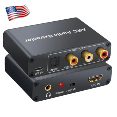 HDMI ARC Audio Extractor Adapter with Digital Optical TOSLINK SPDIF Coaxial US