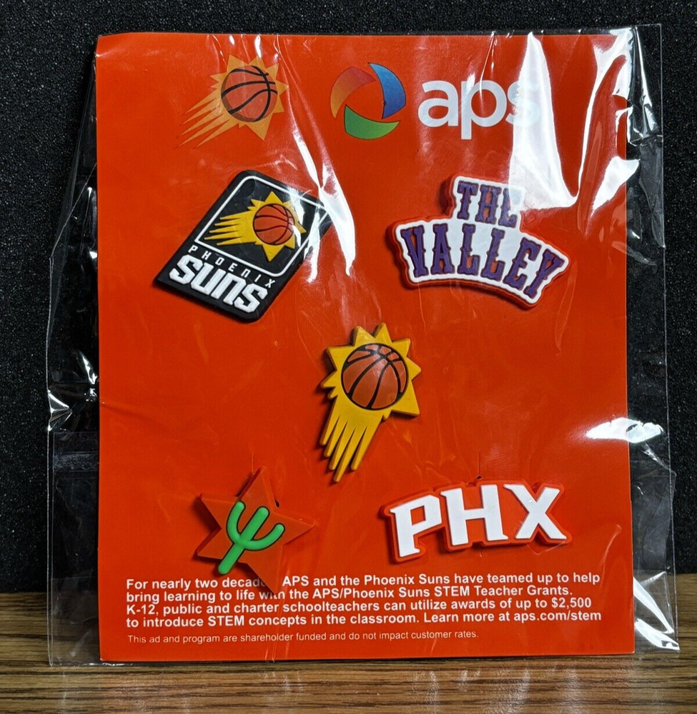 NBA Phoenix Suns Crocs Jibbitz Shoe Charms - 5-Piece Team Set