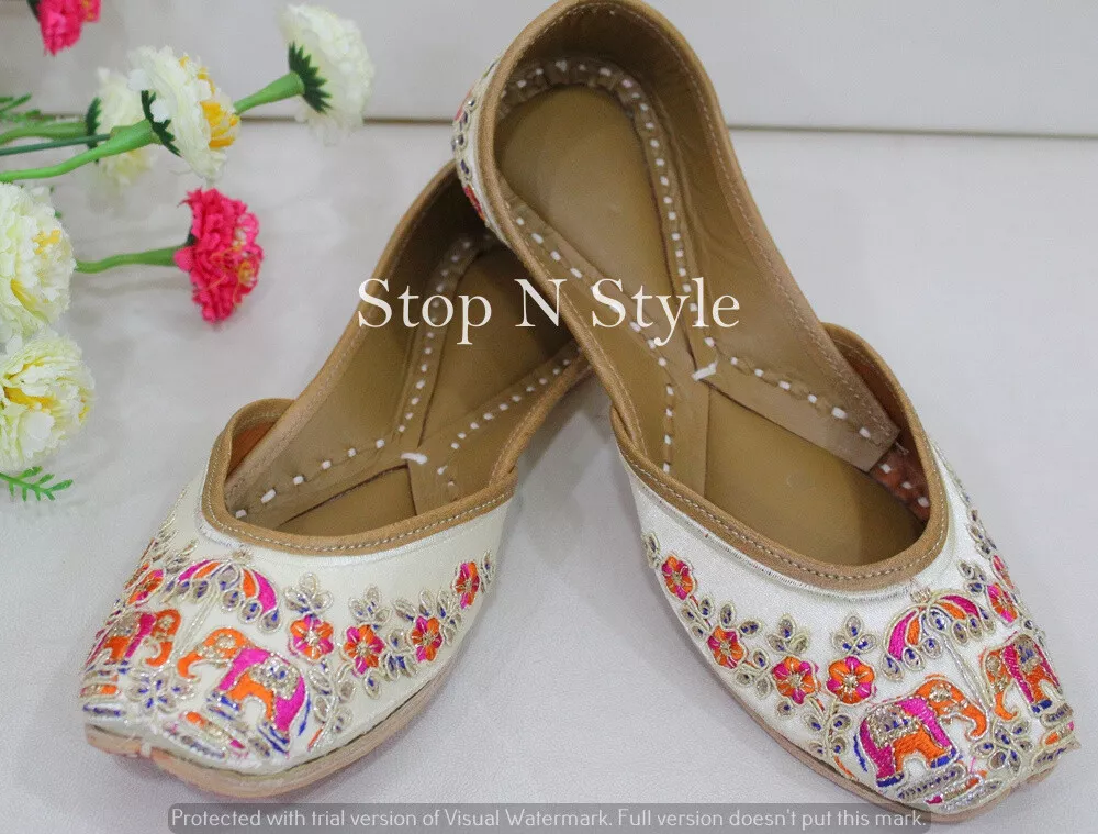 US Women Punjabi Jutti For Bridal Mojari Traditional Indian Juti