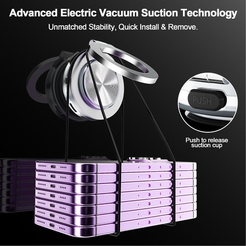 Wireless Electric Vacuum Magnetic Suction Car Phone Mount 360° Phone Holder USA* - Picture 8 of 12