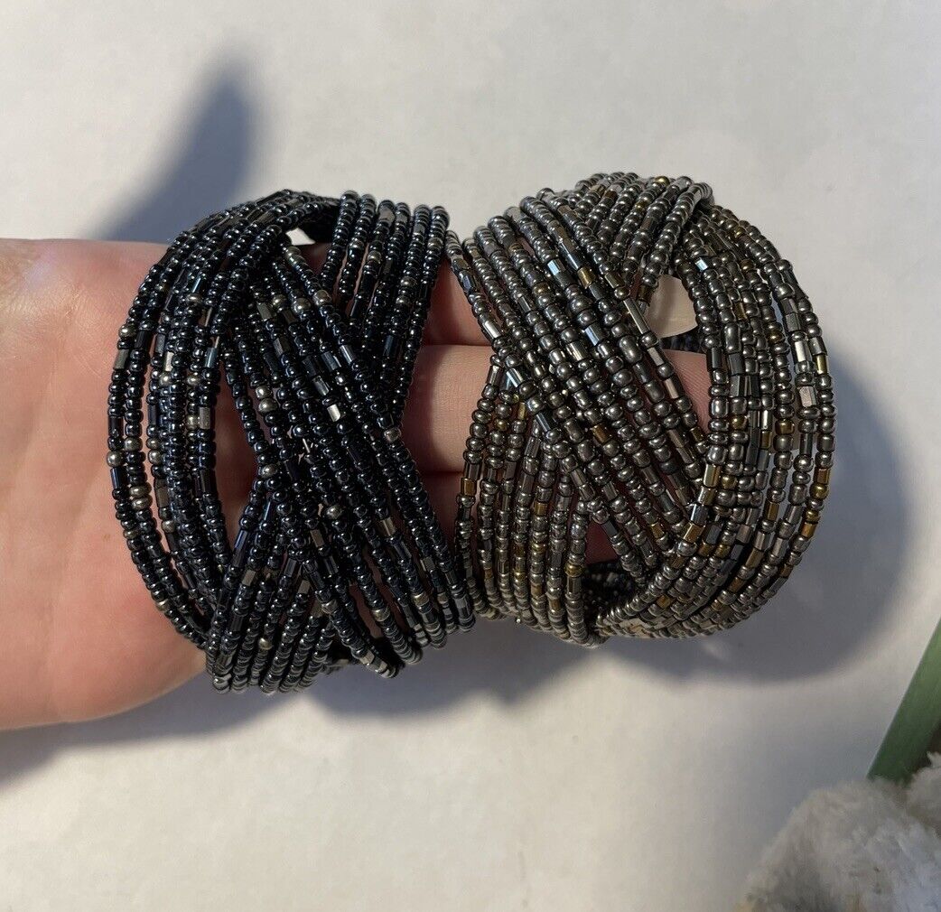 HUGE Lot Of 20 Beaded Bangle Bracelets - image 4