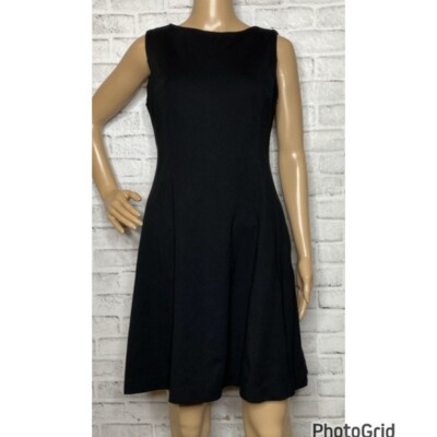 Spanx Perfect Fit & Flare Black Ponte Dress m medium sleeveless | eBay