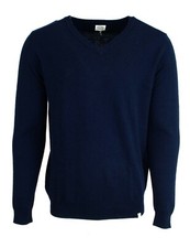 Pull Col V Fin Bleu Marine Homme Coton Laine Harris Wilson Adelio