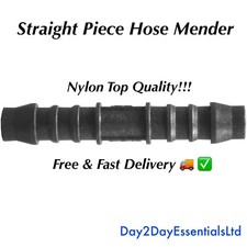 Straight Piece Hose Mender Tube Connector Tube Pipe Strong Nylon - All Sizes