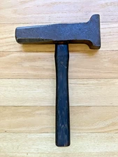 VINTAGE 6.5+ POUND SPECIALTY BLACKSMITH HAMMER 3"X1.5" ANGLED FACE- FORGE ANVIL
