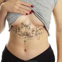 2 X Underboob Tattoo - Schleife, Diamanten, Ketten - Temporary Tattoo -BC035 (2)