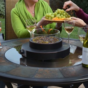 Patio Fire Pit Table Top Portable Propane Gas Fireplace Bowl
