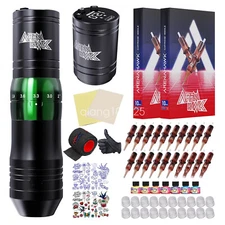 Arenahawk Tattoo Kit Adjustable Stroke Tattoo Pen Machine Battery Cartridges Ink