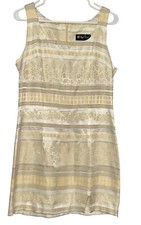 Vintage All That Jazz Mini Dress Striped Size 7/8 Jacquard Gutted Curvy Short
