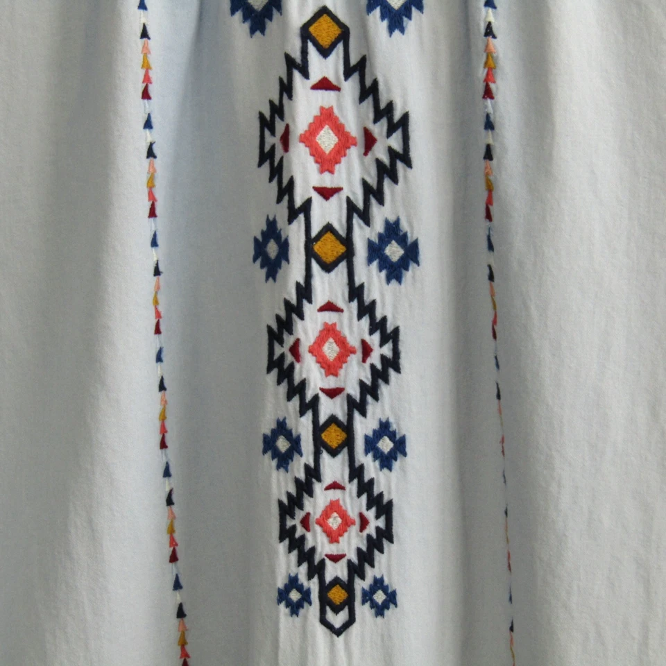 Vestido recto bordado cambray azul marca Lucky niñas talla XL suroeste Foto 4 de 4