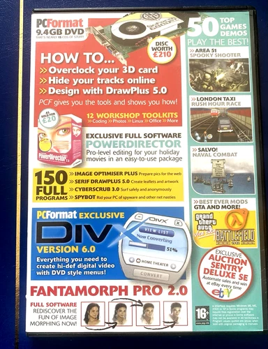 PC Format Cover Disc - Aug 2005 (Power director) 50 games 9.4GB of software .