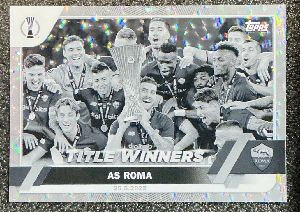 AS Roma 2022-23 Topps UEFA #45 Title Winners Black & White Icy Foil /150 view 1
