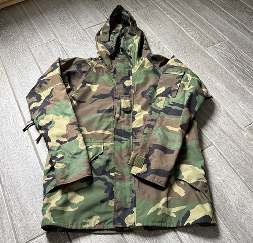 Vtg US Military Cold Weather Parka Woodland Camouflage Gore-Tex Sz XL Regular