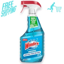 Windex Glass and Window Cleaner Spray Bottle, Packaging Designed to Prevent Leak