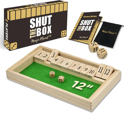 Original 12 Numbers Shut The Box Game, Math Dice Board Game for Family Night, Ca