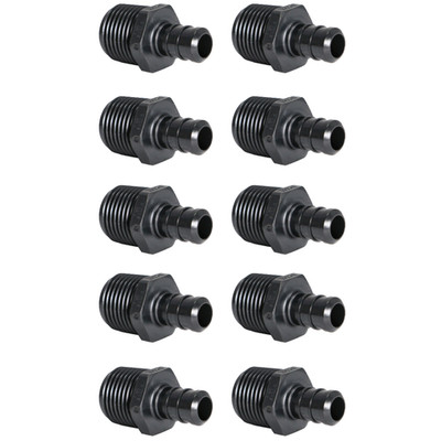 10 Pack XFITTING 1/2'' PEX-B x 1/2'' Male NPT Adapter, Poly Alloy, NSF, CUPC