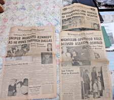 1963 JFK Assasinated Wisconsin State Journal  Newspapers Lot Of 3 11/23, 24, 25