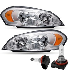Headlight Assembly for Impala 2006-2016 Monte Carlo 2006-2007 Chrome Amber