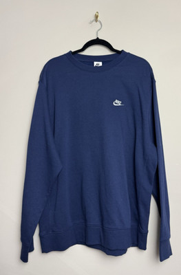 Nike Mens Essentials Sweatshirt Size XL Blue Cotton Crew Neck Pullover Fleece