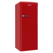 Amica Retro Kuehlschrank 144 cm rot 218 lLiter 4 Sterne Fach LED Beleuchtung