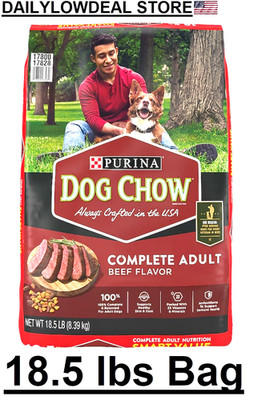 Purina Dog Chow Complete Adult Dog Food, Beef Flavor Kibble, 18.5 lbs