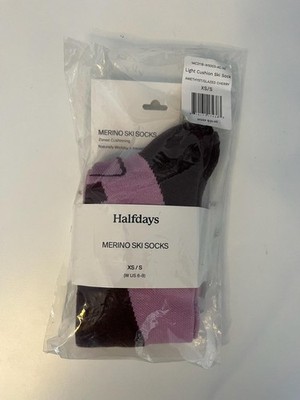 Halfdays Ski Socks Womens XS/S Purple Amethyst Merino Light Cushion NEW