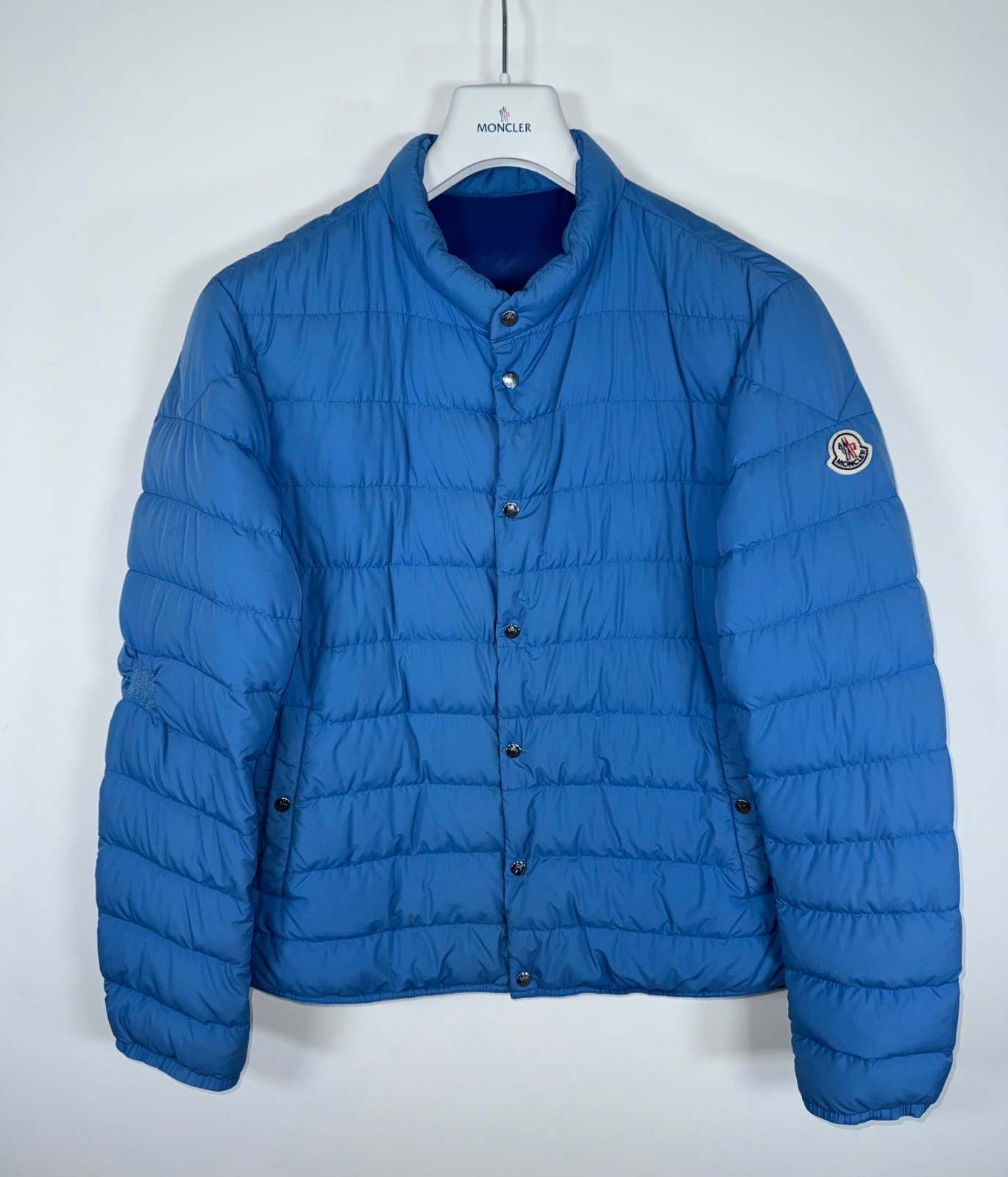 Moncler Cyclope Men's Lightweight Down Puffer Jacket - Size 4 (L) - Light Blue