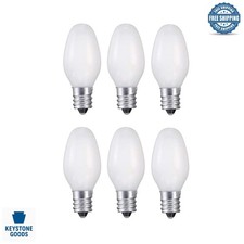 6 Pack C7 E12 White LED Night Light Bulbs for Chandelier Decor