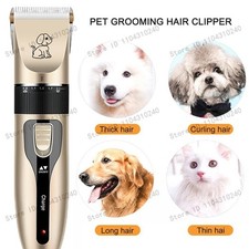 Dog Cat Pet Grooming Kit Rechargeable Cordless Electric Hair Clipper Trimmer Set