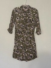 Topshop Shirt-style Dress/Green/Button-up/Size 6/Floral/Classic/Spring