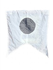 Vintage Nautical Signal Flag Swallowtail White Grey Center Circle Canvas Heading