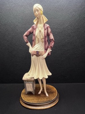 Vintage A Santini Art Deco Flapper Lady Figurine Limited Edition Italy 438/3500