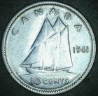 1941 Canada 80% Silver 10 Cent Beautiful Circulated King George VI Canadian Dime