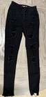 SO Women’s Black Super Curvy Distressed Rip High Rise Jean Jegging Size 0 / 24W — photo 1