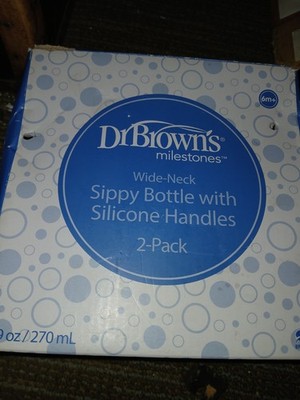 Dr. Brown's Milestones Sippy Straw Bottle with Silicone Handles  - 2 Pack