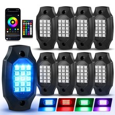 RGB LED Rock Lights 8 Pods 150  Wide-Angle APP/RF Remote Control - Waterproof