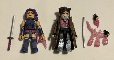 Marvel Universe Minimates Wolverine Series - Gambit And Psylocke Loose Figures