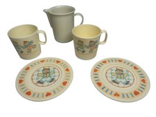 Chilton Plastic Children's Tea Set 5 Pieces 1950's Carnival Circus Vintage