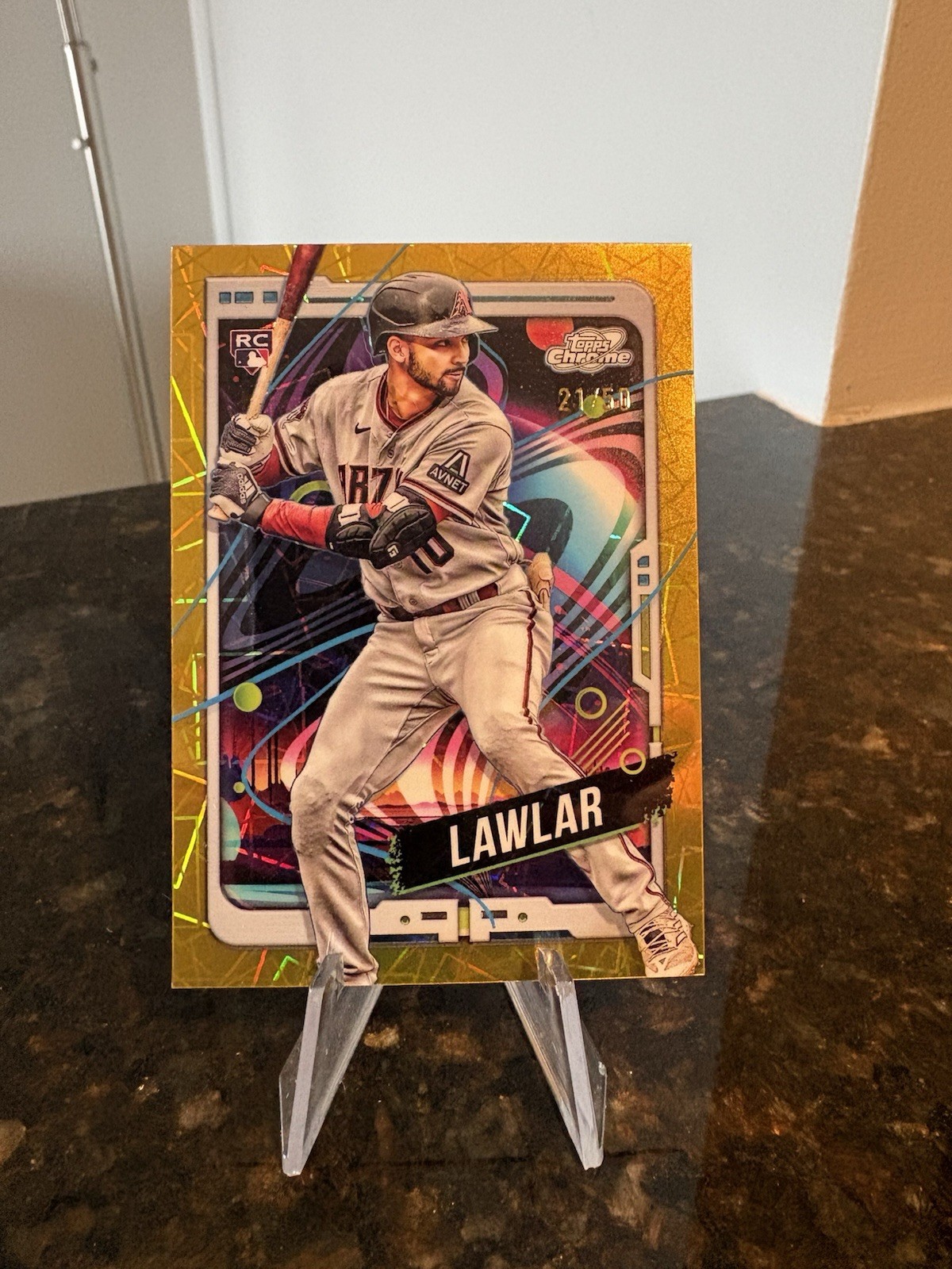 2024 Topps Cosmic Chrome - Jordan Lawlar #5 Gold Interstellar Refractor /50 (RC)
