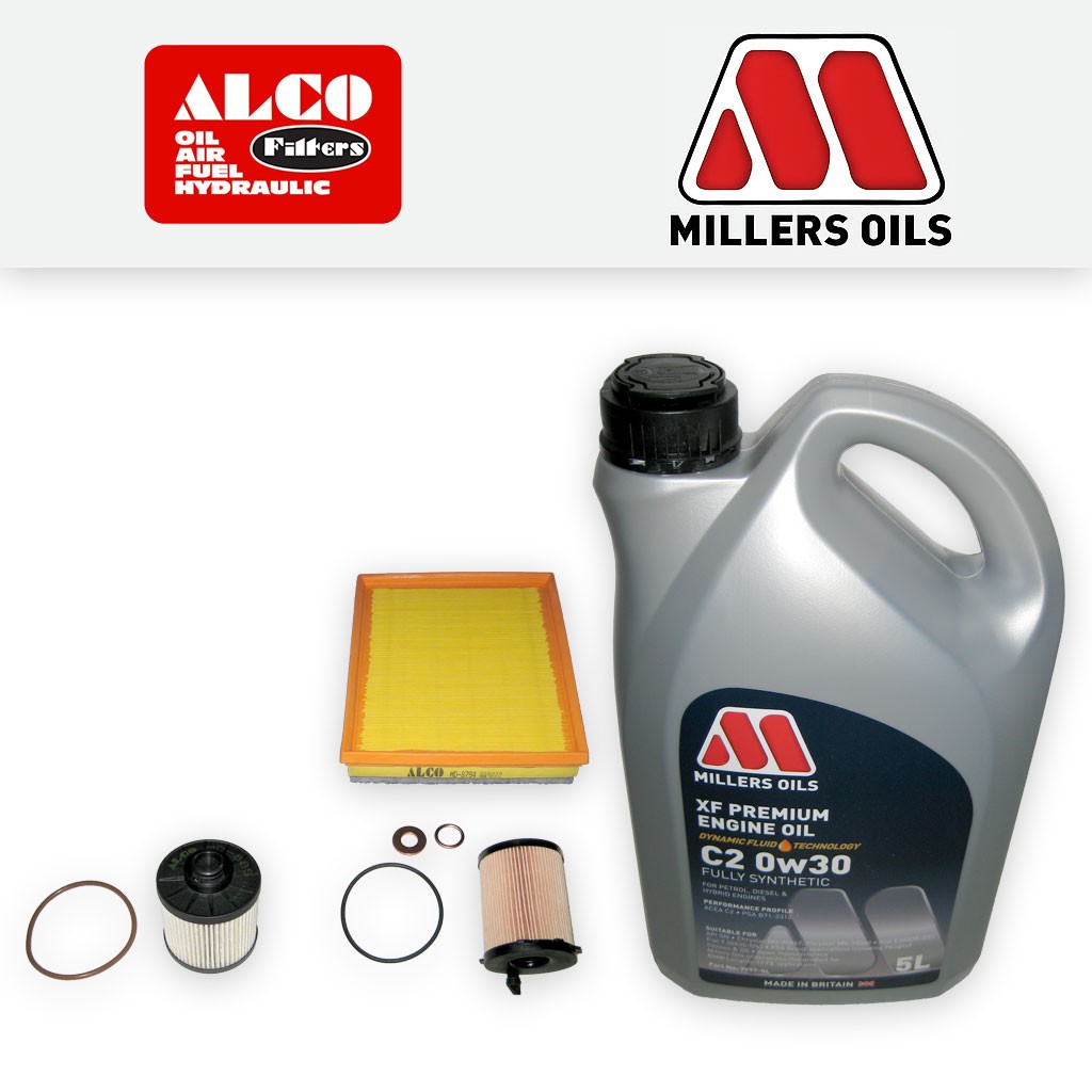 SERVICE KIT for CITROEN C4 CACTUS 1.6 BLUEHDI OIL AIR FUEL FILTER +0w30 C2 OIL