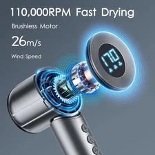 Ionic Hair Blow Dryer with Care Module High-Speed Low Noise LED Temp Display 