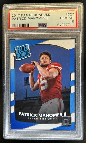 2017 Panini Donruss Patrick Mahomes II RC Rated #327 Chiefs PSA 10 Rookie