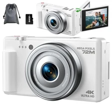 📸4K Video 72MP Autofocus Digital Camera 18XZoom 270°Flip Screen for Photography