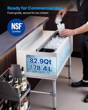 Commercial Ice Bin, 82.9 Qt Max Capacity, 30 x 19 x 33 Inch Stainless Steel Ice
