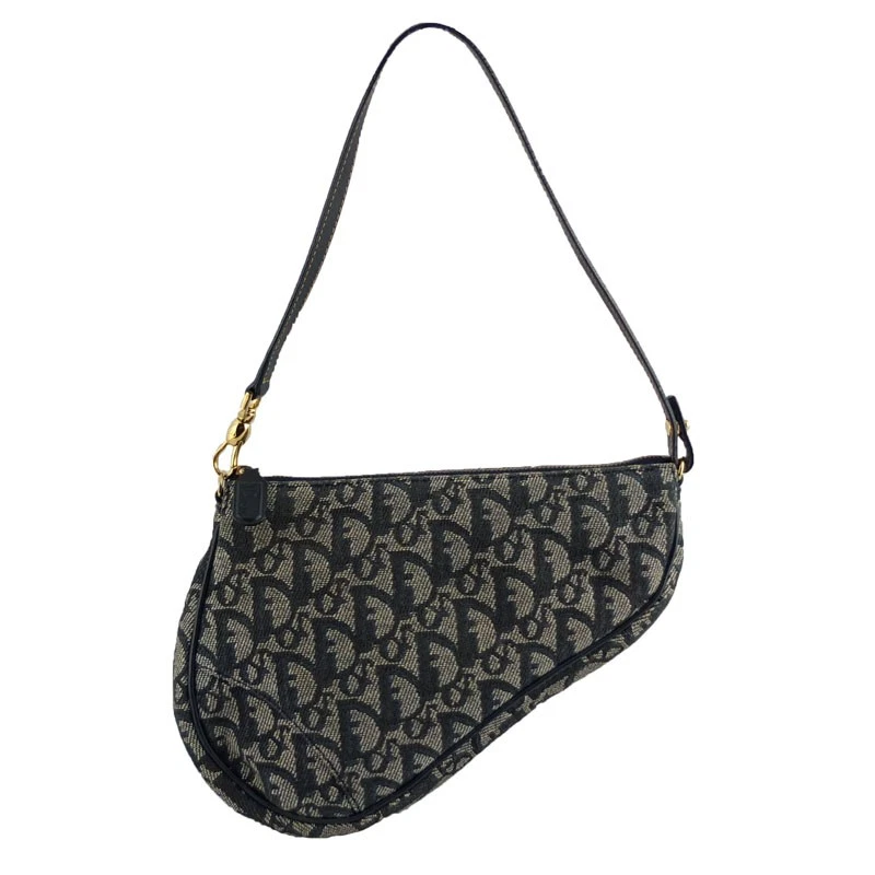 Pochette selle trotteur Christian Dior toile marine r20_0420