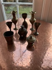 Vintage India Brass/bronze.vases. Engraved Design.