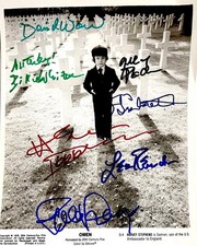 THE OMEN production photos (3) signed by GREGORY PECK horror Halloween