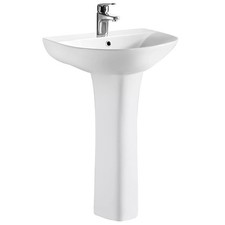 1 Tap Hole Round Ceramic Basin & Full Pedestal - 560mm